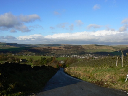 Looking towards Diggle and Harrop Edge from Running Hill Lane