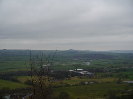 Looking across lower Wharfedale to Almscliff Crag