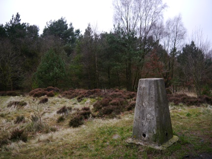 The Chevin Forest trig point has a severely restricted view