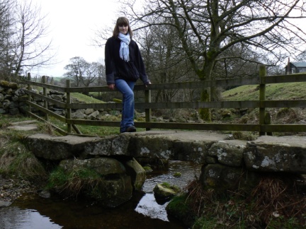 Lisa on the Little London clapper bridge