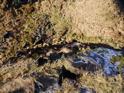 Looking down into Green Withens Clough from Castle Dean Rocks