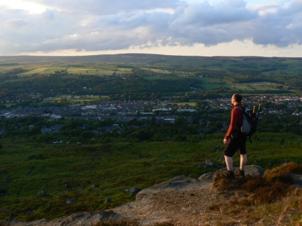 Looking down into Ilkley from Ilkley Crags