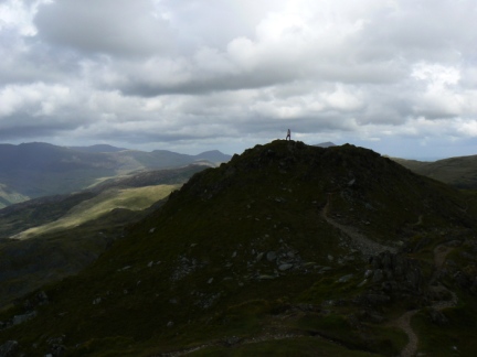 Lisa on the north top of Cnicht