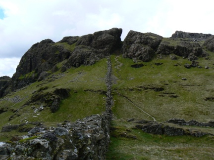 Looking back up to the defile from Bwlch Meillionen