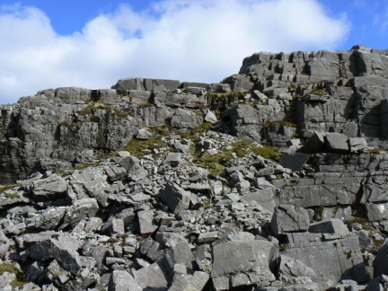 Our route on to Foel Penolau was a scramble up these rocks
