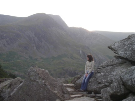 Lisa with Foel Goch in the background