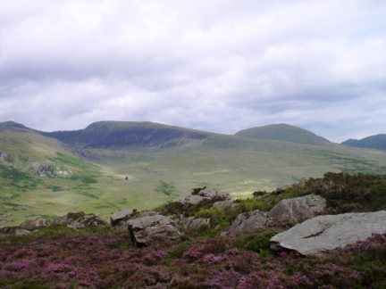 Looking across Nant y Benglog to Pen Yr Helgi Du
