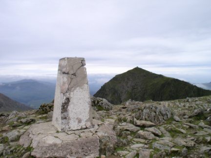 The trig point on Crib y Ddrysgl